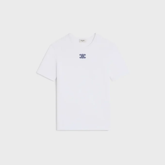 Triomphe T-Shirt in Ribbed Cotton Jersey Triomphe T-Shirt in Ribbed Cotton Jersey