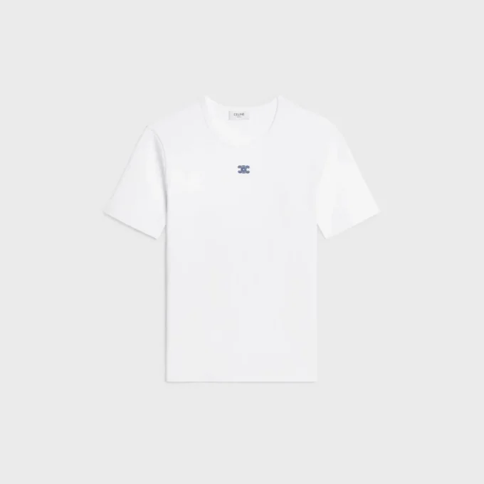 Triomphe T-Shirt in Ribbed Cotton Jersey Triomphe T-Shirt in Ribbed Cotton Jersey