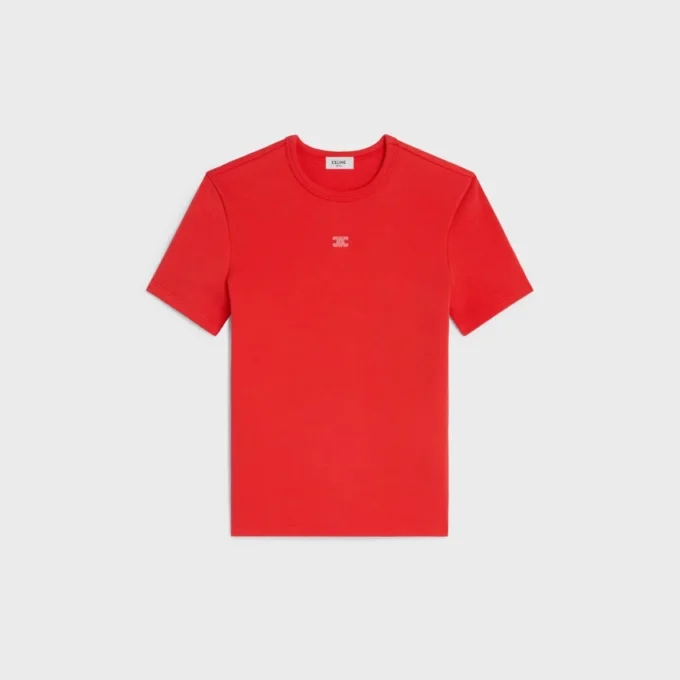 Triomphe T-Shirt in Ribbed Cotton Jersey Triomphe T-Shirt in Ribbed Cotton Jersey