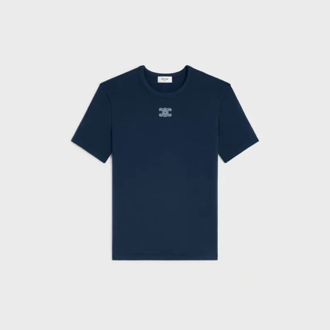 Triomphe T-Shirt in Ribbed Cotton Jersey Triomphe T-Shirt in Ribbed Cotton Jersey