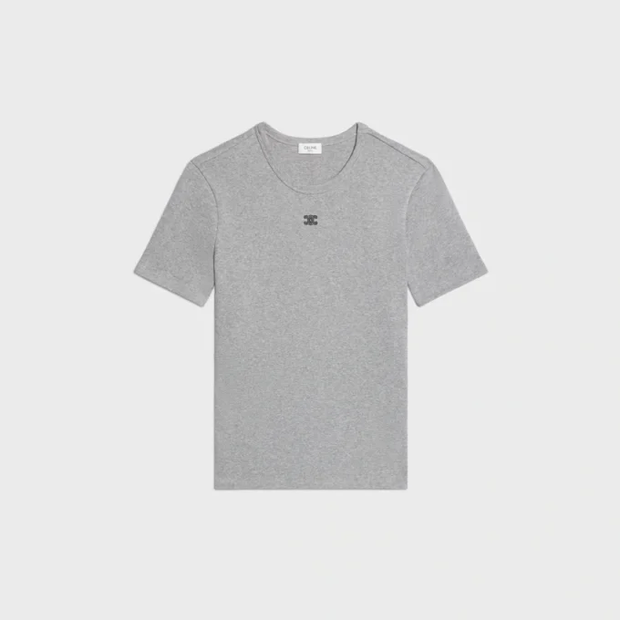Triomphe T-Shirt in Ribbed Cotton Jersey Triomphe T-Shirt in Ribbed Cotton Jersey
