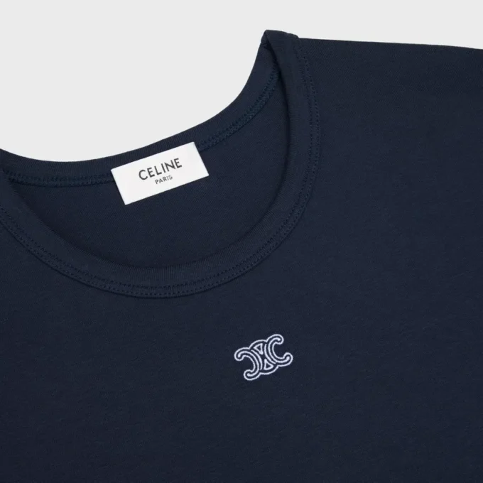 Triomphe T-Shirt in Ribbed Cotton Jersey Triomphe T-Shirt in Ribbed Cotton Jersey