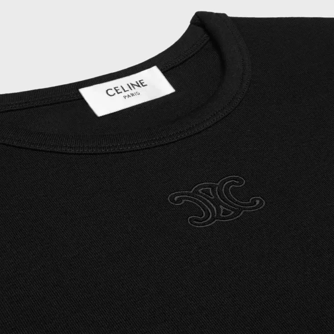 Triomphe T-Shirt in Ribbed Cotton Jersey Triomphe T-Shirt in Ribbed Cotton Jersey