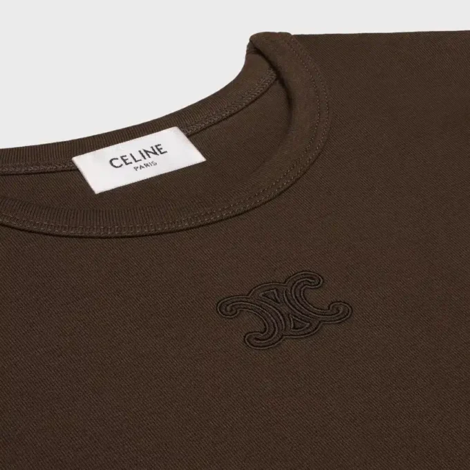 Triomphe T-Shirt in Ribbed Cotton Jersey Triomphe T-Shirt in Ribbed Cotton Jersey
