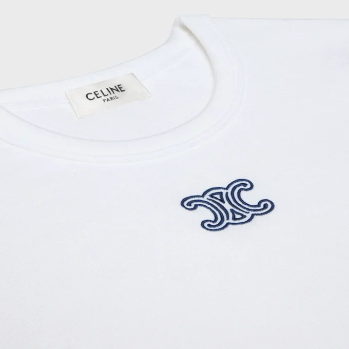 Triomphe T-Shirt in Ribbed Cotton Jersey Triomphe T-Shirt in Ribbed Cotton Jersey