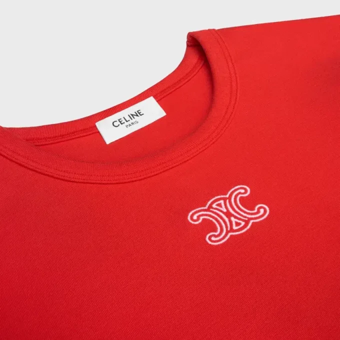 Triomphe T-Shirt in Ribbed Cotton Jersey Triomphe T-Shirt in Ribbed Cotton Jersey