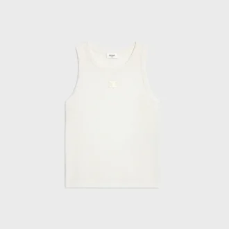 Triomphe Tank Top in Ribbed Cotton Silk
