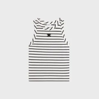 Triomphe Tank Top in Striped Silk Jersey