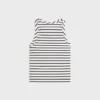 Triomphe Tank Top in Striped Silk Jersey Triomphe Tank Top in Striped Silk Jersey