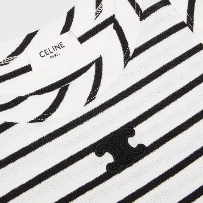 Triomphe Tank Top in Striped Silk Jersey Triomphe Tank Top in Striped Silk Jersey
