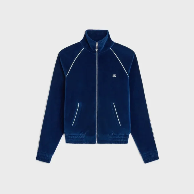 Triomphe Tracksuit Jacket in Velvet Jersey Triomphe Tracksuit Jacket in Velvet Jersey