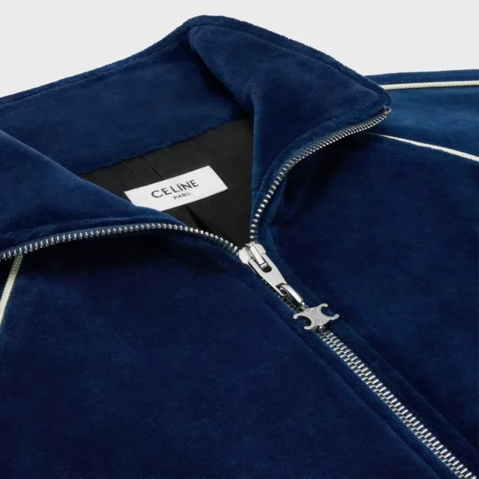 Triomphe Tracksuit Jacket in Velvet Jersey Triomphe Tracksuit Jacket in Velvet Jersey
