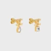 Triomphe Twinkle Earrings in Strass and Brass with Gold Finish Triomphe Twinkle Earrings in Strass and Brass with Gold Finish