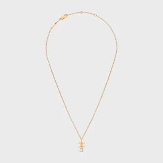 Triomphe Twinkle Necklace in Strass and Brass with Gold Finish