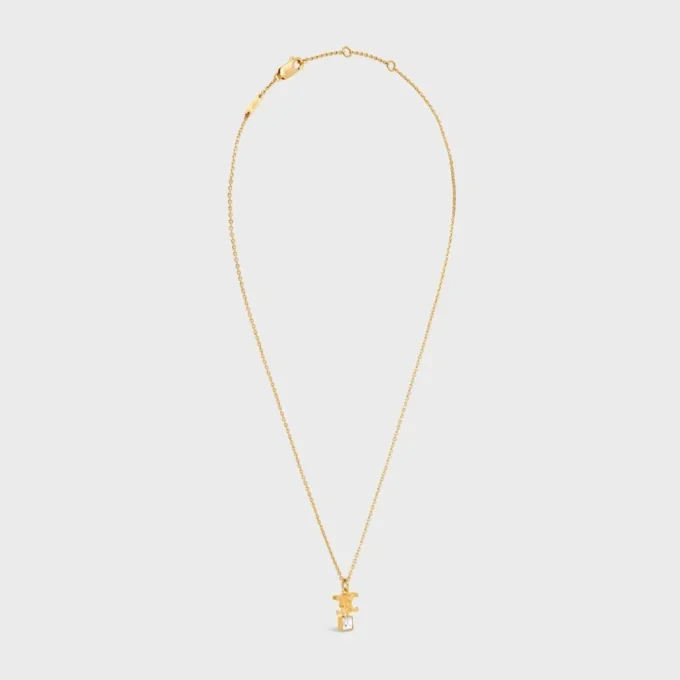 Triomphe Twinkle Necklace in Strass and Brass with Gold Finish Triomphe Twinkle Necklace in Strass and Brass with Gold Finish