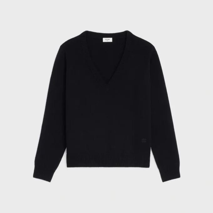 Triomphe V-Neck Sweater in Heritage Cashmere Triomphe V-Neck Sweater in Heritage Cashmere