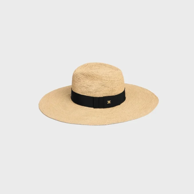 Triomphe Wide-Brimmed Hat in Raffia