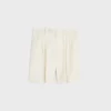 Triple-Pleated Masculin Shorts in Striped Wool