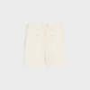 Triple-Pleated Masculin Shorts in Striped Wool