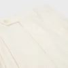 Triple-Pleated Masculin Shorts in Striped Wool