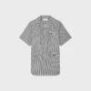 Tunic Mini Dress in Hickory Striped Cotton