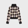 Turtleneck Sweater in Argyle Wool Turtleneck Sweater in Argyle Wool