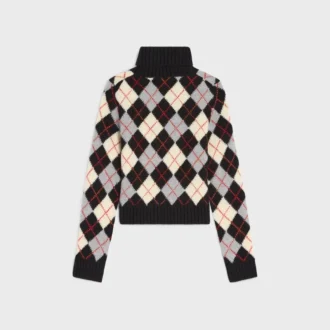 Turtleneck Sweater in Argyle Wool