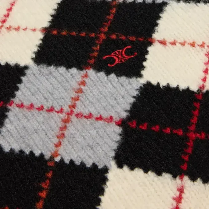 Turtleneck Sweater in Argyle Wool Turtleneck Sweater in Argyle Wool