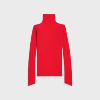 Turtleneck Sweater in Ribbed Mohair and Silk