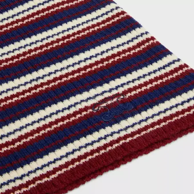 Turtleneck Sweater in Striped Ribbed Wool Turtleneck Sweater in Striped Ribbed Wool