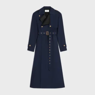 Tux Trench Coat in Cotton and Wool Gabardine
