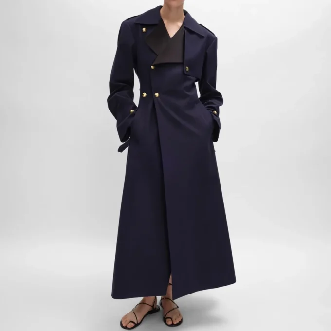 Tux Trench Coat in Cotton and Wool Gabardine Tux Trench Coat in Cotton and Wool Gabardine
