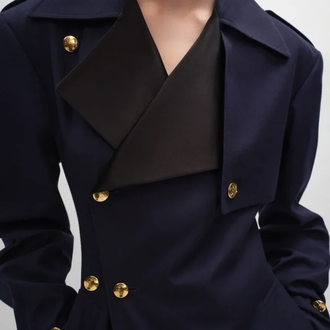 Tux Trench Coat in Cotton and Wool Gabardine Tux Trench Coat in Cotton and Wool Gabardine