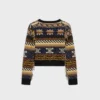 V-Neck Sweater in Jacquard Cashmere V-Neck Sweater in Jacquard Cashmere
