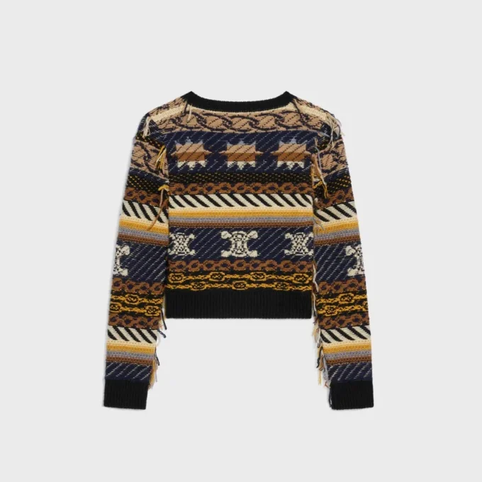 V-Neck Sweater in Jacquard Cashmere V-Neck Sweater in Jacquard Cashmere