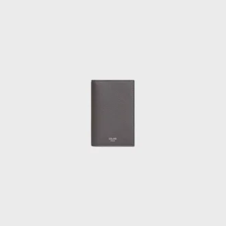Vertical Card Holder in Grained Calfskin