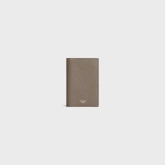 Vertical Card Holder in Grained Calfskin