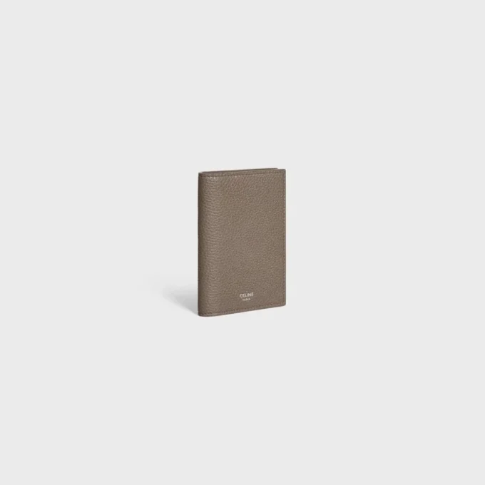 Vertical Card Holder in Grained Calfskin Vertical Card Holder in Grained Calfskin