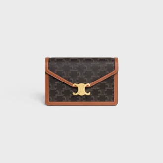 Wallet on Chain Margo in Triomphe Canvas and Calfskin