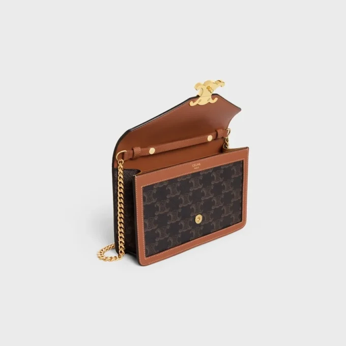 Wallet on Chain Margo in Triomphe Canvas and Calfskin Wallet on Chain Margo in Triomphe Canvas and Calfskin