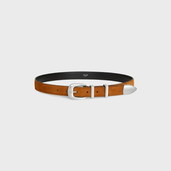 Western Belt 25Mm in Suede Calfskin Western Belt 25Mm in Suede Calfskin