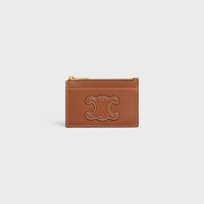 Zipped Card Holder Cuir Triomphe in Smooth Lambskin Zipped Card Holder Cuir Triomphe in Smooth Lambskin
