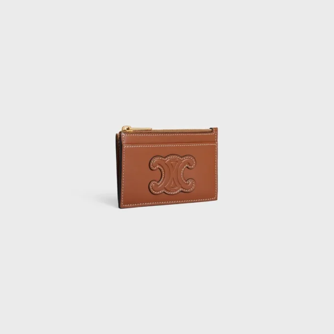 Zipped Card Holder Cuir Triomphe in Smooth Lambskin Zipped Card Holder Cuir Triomphe in Smooth Lambskin
