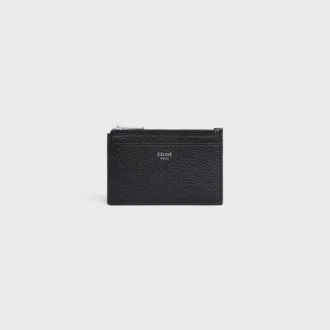 Zipped Card Holder in Grained Calfskin Zipped Card Holder in Grained Calfskin