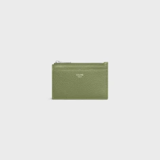 Zipped Card Holder in Grained Calfskin