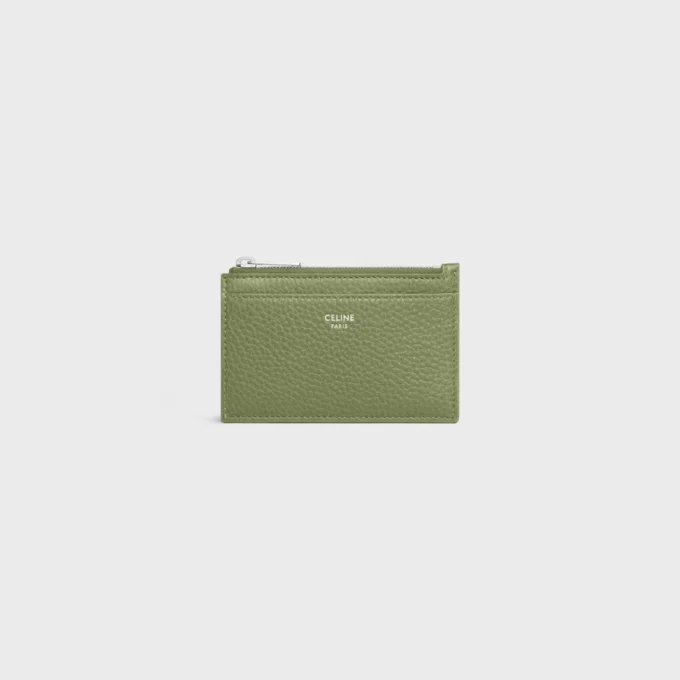 Zipped Card Holder in Grained Calfskin Zipped Card Holder in Grained Calfskin