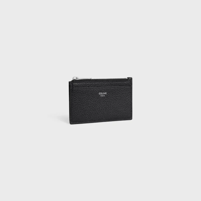 Zipped Card Holder in Grained Calfskin Zipped Card Holder in Grained Calfskin