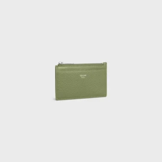 Zipped Card Holder in Grained Calfskin