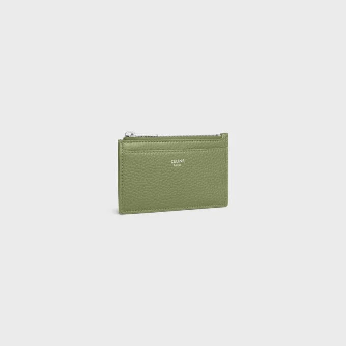 Zipped Card Holder in Grained Calfskin Zipped Card Holder in Grained Calfskin