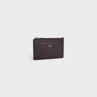 Zipped Card Holder in Grained Calfskin